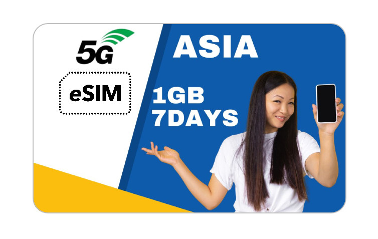 eSIM Asia 7 paesi 1 GB
